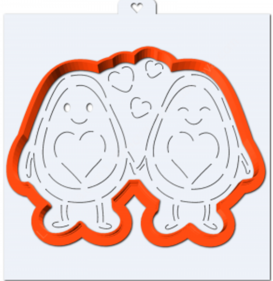 Изображение Вырубка+трафарет "Авокадо парочка"